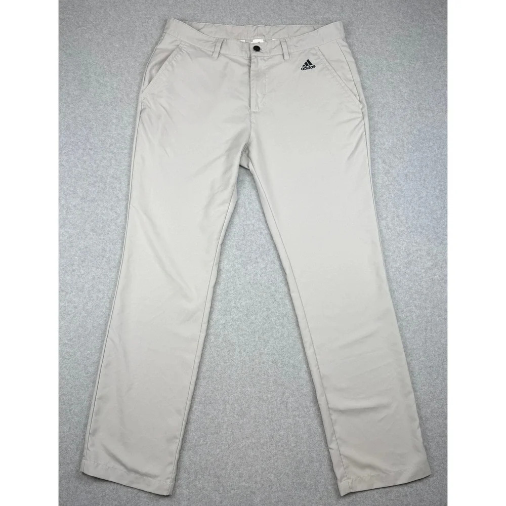 Adidas Mens Golf Pants Light Gray Performance Trousers 34x32 Actual 32x29